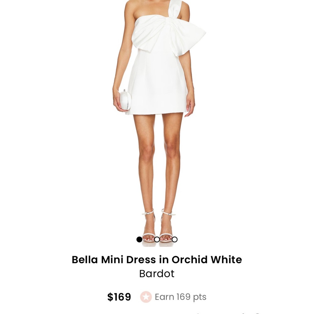 White Bardot Mini, One shoulder dress